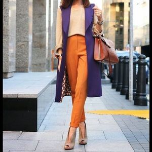 Vintage Moschino Copper Exposed Zip Pants New 8